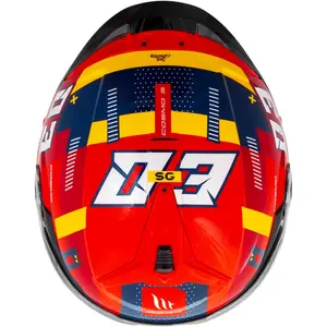 Imagem 7 de Capacete MT Cosmo SV Sergio Garcia 2024 E5 - Vermelho/Amarelo/Azul (Aberto)