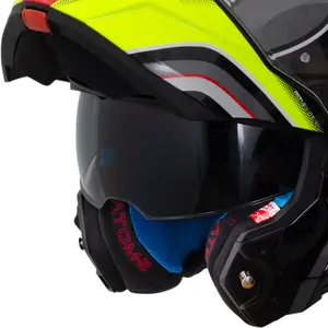 Imagem 6 de Capacete MT Atom 2 SV Xenon B3 - Amarelo Fluor (Articulado)