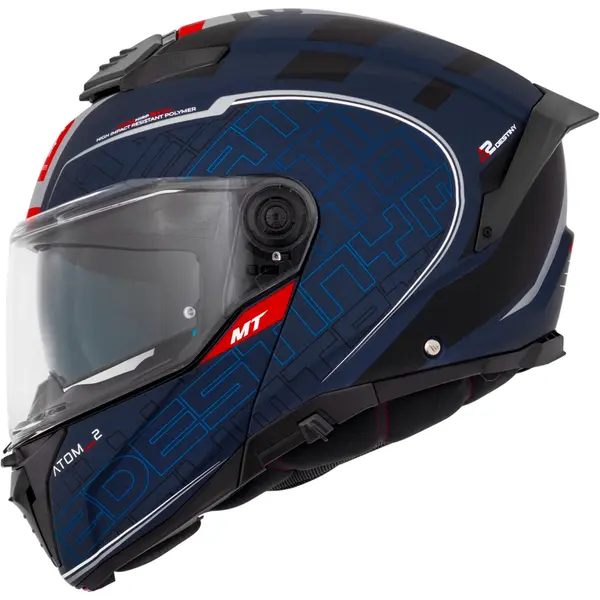 Capacete MT Atom 2 SV Destiny C7 - Azul Fosco (Articulado) - Grid