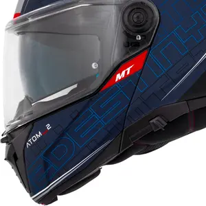 Imagem 3 de Capacete MT Atom 2 SV Destiny C7 - Azul Fosco (Articulado)