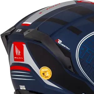 Imagem 5 de Capacete MT Atom 2 SV Destiny C7 - Azul Fosco (Articulado)