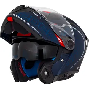 Imagem 2 de Capacete MT Atom 2 SV Destiny C7 - Azul Fosco (Articulado)