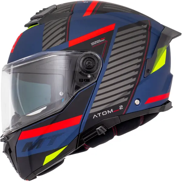Capacete MT Atom 2 SV Linking B5 - Azul Fosco (Articulado) - Grid