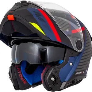 Imagem 2 de Capacete MT Atom 2 SV Linking B5 - Azul Fosco (Articulado)