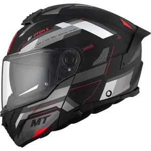 Capacete MT Atom 2 SV Bast D5 - Cinza/Preto Fosco (Articulado)