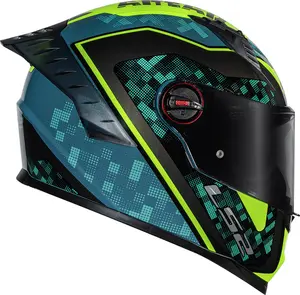 Imagem 2 de Capacete LS2 FF358 Pro Striker - Azul/Amarelo Fluor