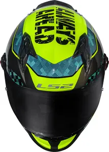 Imagem 6 de Capacete LS2 FF358 Pro Striker - Azul/Amarelo Fluor
