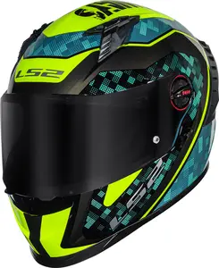Imagem 3 de Capacete LS2 FF358 Pro Striker - Azul/Amarelo Fluor