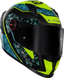 Imagem 4 de Capacete LS2 FF358 Pro Striker - Azul/Amarelo Fluor