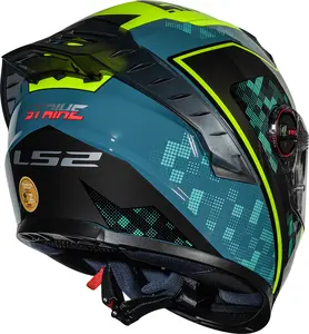 Imagem 8 de Capacete LS2 FF358 Pro Striker - Azul/Amarelo Fluor
