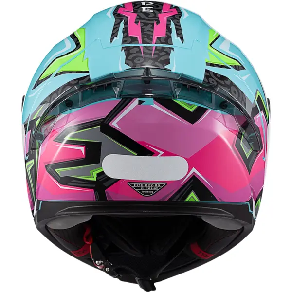 Capacete Texx Raptor Arcade - Azul/Verde/Rosa - Grid Motors