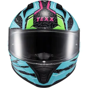Imagem 5 de Capacete Texx Raptor Arcade - Azul/Verde/Rosa