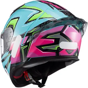 Imagem 6 de Capacete Texx Raptor Arcade - Azul/Verde/Rosa
