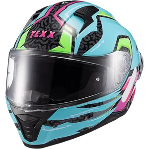 Imagem 3 de Capacete Texx Raptor Arcade - Azul/Verde/Rosa