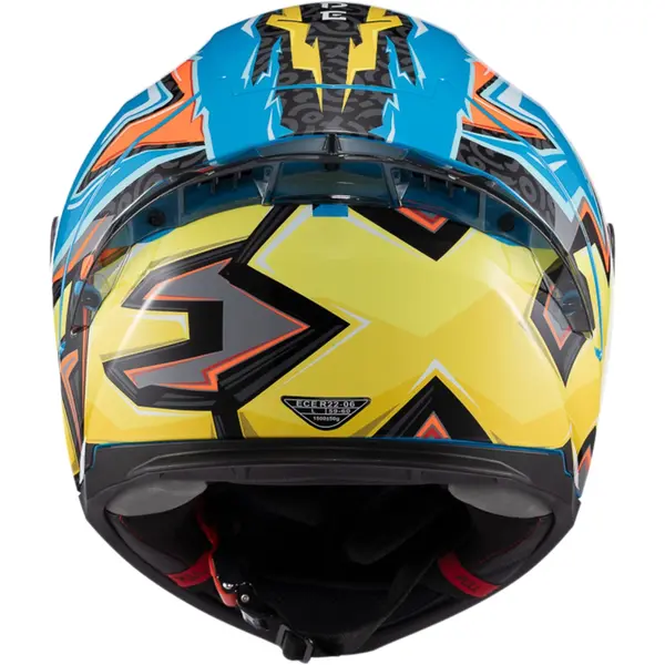 Capacete Texx Raptor Arcade - Azul/Vermelho/Amarelo - Grid Motors