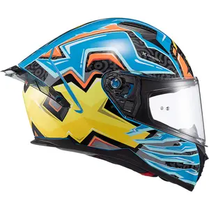 Imagem 2 de Capacete Texx Raptor Arcade - Azul/Vermelho/Amarelo