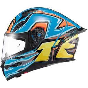 Capacete Texx Raptor Arcade - Azul/Vermelho/Amarelo