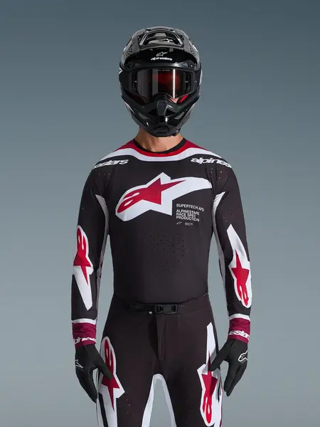 Camisa Alpinestars Supertech AFD Vista 26 - Preto/Vermelho/Branco