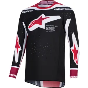 Camisa Alpinestars Supertech AFD Vista 26 - Preto/Vermelho/Branco