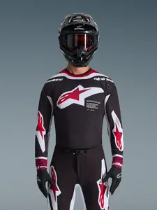 Imagem 3 de Camisa Alpinestars Supertech AFD Vista 26 - Preto/Vermelho/Branco