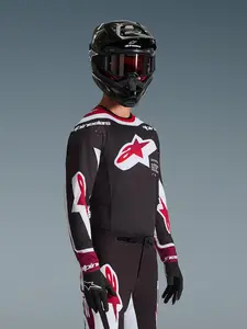 Imagem 4 de Camisa Alpinestars Supertech AFD Vista 26 - Preto/Vermelho/Branco