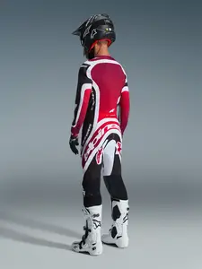 Imagem 9 de Camisa Alpinestars Supertech AFD Vista 26 - Preto/Vermelho/Branco