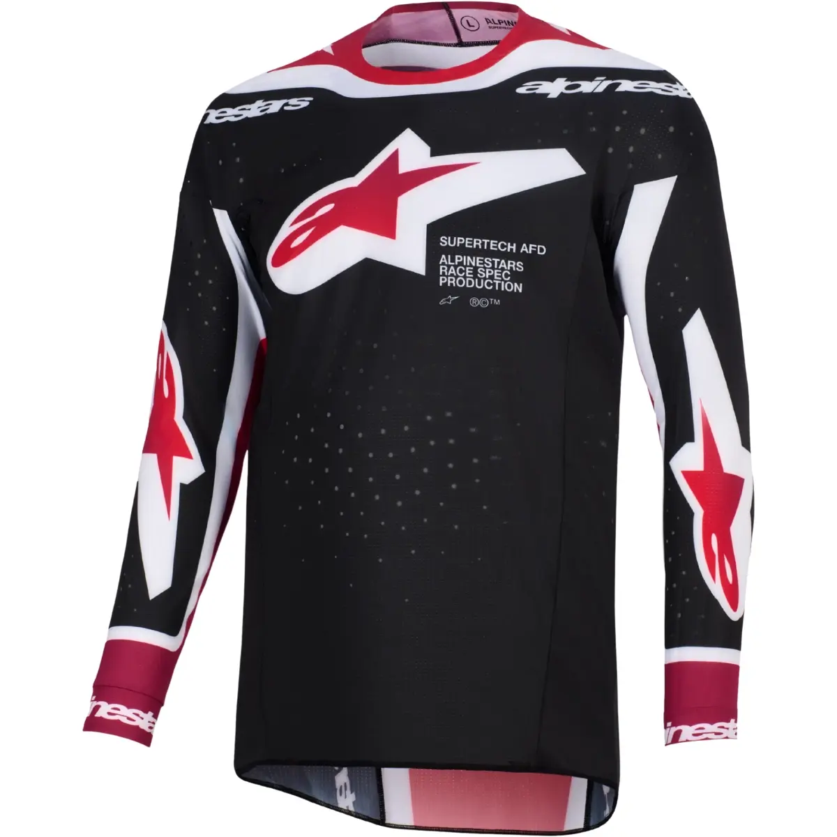 Camisa Alpinestars Supertech AFD Vista 26 - Preto/Vermelho/Branco