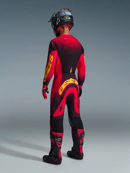 Camisa Alpinestars Supertech Scenz 26 - Vermelho/Preto/Amarelo