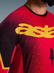 Imagem 9 de Camisa Alpinestars Supertech Scenz 26 - Vermelho/Preto/Amarelo