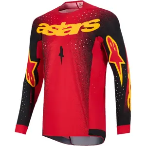 Imagem 1 de Camisa Alpinestars Supertech Scenz 26 - Vermelho/Preto/Amarelo