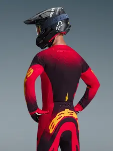 Imagem 5 de Camisa Alpinestars Supertech Scenz 26 - Vermelho/Preto/Amarelo