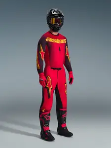 Imagem 6 de Camisa Alpinestars Supertech Scenz 26 - Vermelho/Preto/Amarelo