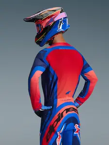 Imagem 5 de Camisa Alpinestars Supertech Vista 26 - Azul Marinho/Vermelho