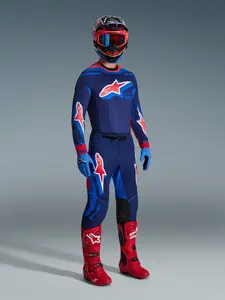 Imagem 6 de Camisa Alpinestars Supertech Vista 26 - Azul Marinho/Vermelho