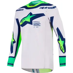 Camisa Alpinestars Supertech Vista 26 - Cinza/Amarelo Fluor/Azul