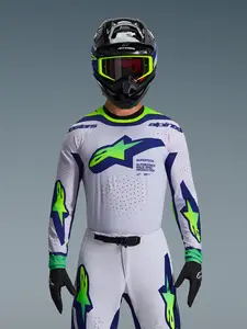 Imagem 3 de Camisa Alpinestars Supertech Vista 26 - Cinza/Amarelo Fluor/Azul