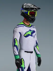 Imagem 4 de Camisa Alpinestars Supertech Vista 26 - Cinza/Amarelo Fluor/Azul