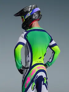 Imagem 5 de Camisa Alpinestars Supertech Vista 26 - Cinza/Amarelo Fluor/Azul