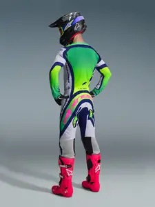 Imagem 8 de Camisa Alpinestars Supertech Vista 26 - Cinza/Amarelo Fluor/Azul