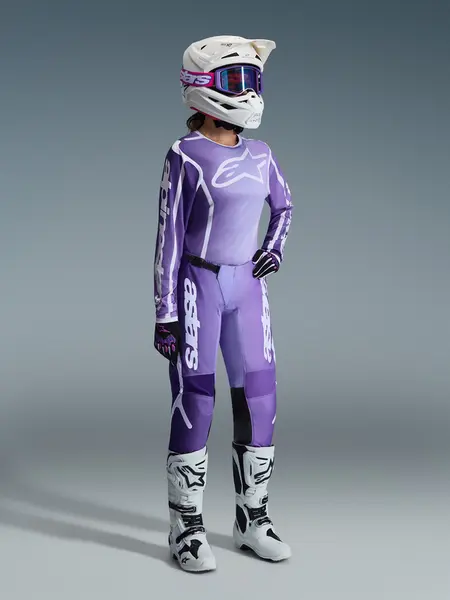 Camisa Alpinestars Stella Fluid Apex 26 - Roxo/Branco - Grid Motors