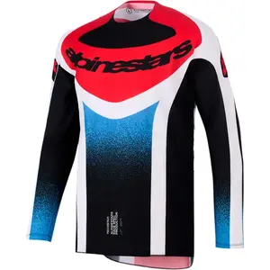 Camisa Alpinestars Techstar Knif 26 - Preto/Branco/Vermelho