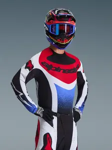 Imagem 4 de Camisa Alpinestars Techstar Knif 26 - Preto/Branco/Vermelho