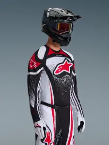 Imagem 4 de Camisa Alpinestars Techstar Nomur 26 - Preto/Branco/Vermelho