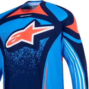 Imagem 3 de Camisa Alpinestars Techstar Nomur 26 - Azul Marinho/Laranja