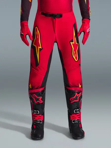 Calça Alpinestars Supertech Scenz 26 - Vermelho/Preto/Amarelo