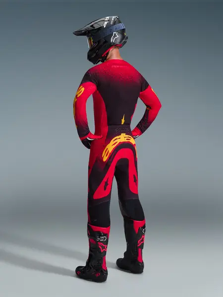 Calça Alpinestars Supertech Scenz 26 - Vermelho/Preto/Amarelo