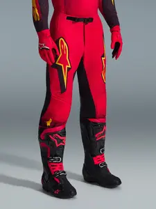 Imagem 4 de Calça Alpinestars Supertech Scenz 26 - Vermelho/Preto/Amarelo