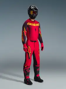 Imagem 7 de Calça Alpinestars Supertech Scenz 26 - Vermelho/Preto/Amarelo