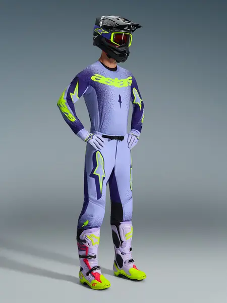 Calça Alpinestars Supertech Scenz 26 - Roxo/Amarelo Fluor - Grid