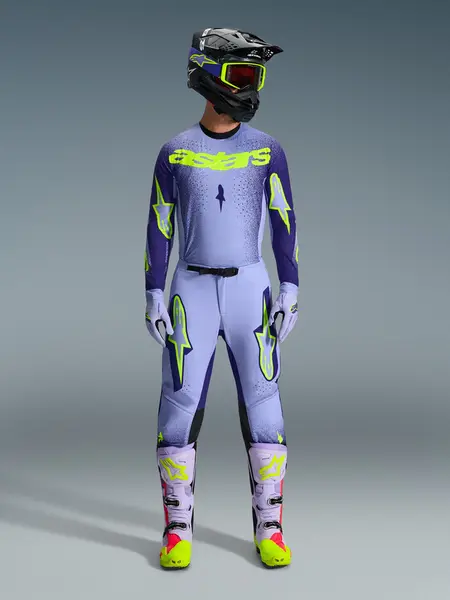 Calça Alpinestars Supertech Scenz 26 - Roxo/Amarelo Fluor - Grid